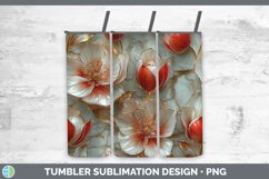 GorgeousMarble 3D Flowers Tumbler design.