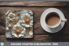 GorgeousMarble 3D Flowers Square Coaster design.