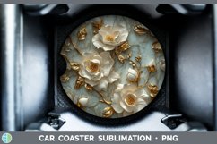GorgeousMarble 3D Flowers Car Coaster design.