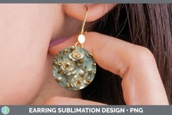 GorgeousMarble 3D Flowers Round Earrings design.