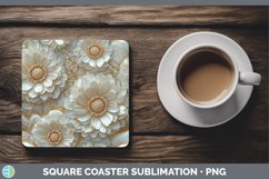 GorgeousMarble 3D Flowers Square Coaster design.