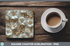 GorgeousMarble 3D Flowers Square Coaster design.