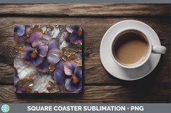GorgeousMarble 3D Flowers Square Coaster design.