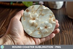 GorgeousMarble 3D Flowers Round Coaster design.