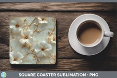 GorgeousMarble 3D Flowers Square Coaster design.