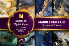 Marble Alcohol Ink Seamless Emerald Texture Digital Paper Product Image 1