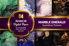 Marble Alcohol Ink Seamless Emerald Texture Digital Paper Product Image 1