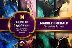 Marble Alcohol Ink Seamless Emerald Texture Digital Paper Product Image 1