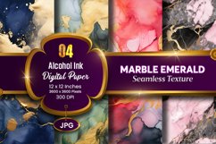 Marble Alcohol Ink Seamless Emerald Texture Digital Paper Product Image 1