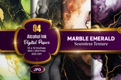 Marble Alcohol Ink Seamless Emerald Texture Digital Paper Product Image 1