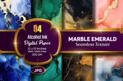 Marble Alcohol Ink Seamless Emerald Texture Digital Paper Product Image 1