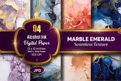 Marble Alcohol Ink Seamless Emerald Texture Digital Paper Product Image 1