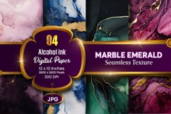 Marble Alcohol Ink Seamless Emerald Texture Digital Paper Product Image 1