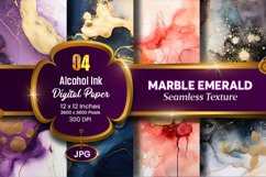 Marble Alcohol Ink Seamless Emerald Texture Digital Paper Product Image 1