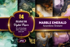 Marble Alcohol Ink Seamless Emerald Texture Digital Paper Product Image 1