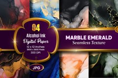 Marble Alcohol Ink Seamless Emerald Texture Digital Paper Product Image 1