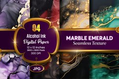 Marble Alcohol Ink Seamless Emerald Texture Digital Paper Product Image 1