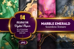 Marble Alcohol Ink Seamless Emerald Texture Digital Paper Product Image 1