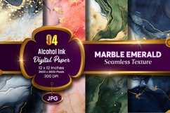 Marble Alcohol Ink Seamless Emerald Texture Digital Paper Product Image 1