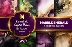 Marble Alcohol Ink Seamless Emerald Texture Digital Paper Product Image 1