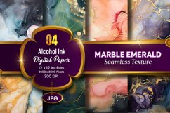 Marble Alcohol Ink Seamless Emerald Texture Digital Paper Product Image 1