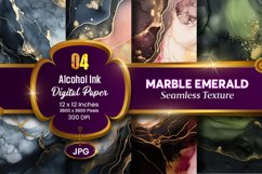 Marble Alcohol Ink Seamless Emerald Texture Digital Paper Product Image 1