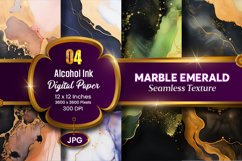 Marble Alcohol Ink Seamless Emerald Texture Digital Paper Product Image 1