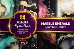 Marble Alcohol Ink Seamless Emerald Texture Digital Paper Product Image 1