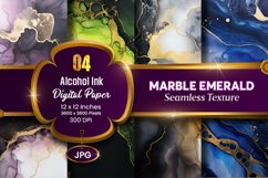 Marble Alcohol Ink Seamless Emerald Texture Digital Paper Product Image 1