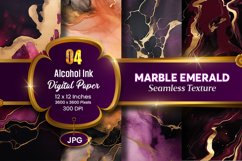 Marble Alcohol Ink Seamless Emerald Texture Digital Paper Product Image 1