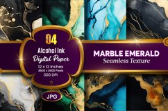 Marble Alcohol Ink Seamless Emerald Texture Digital Paper Product Image 1