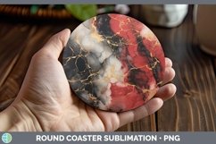 GorgeousMarble Gold Round Coaster design.