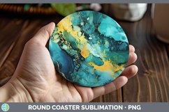 GorgeousMarble Gold Round Coaster design.