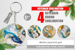 Keychain Marble Liquid with gold Product Image 1