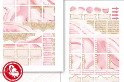 Rose Gold Lace & Marble: Printable Planner Stickers for ECLP Product Image 3