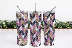 Marble Pink Tangram Skinny Tumbler Chevron Wrap Sublimation 2
