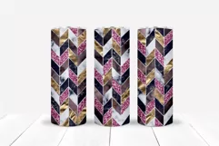 Marble Pink Tangram Skinny Tumbler Chevron Wrap Sublimation 3