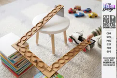 Marble Run Race Laser Cut | Kids Laser | Montessori Game SVG Product Image 1