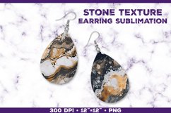 Stone Texture Sublimation Teardrop Earrings: Unique Jewelry Product Image 1