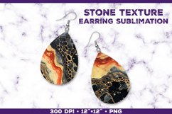Stone Texture Sublimation Teardrop Earrings: Unique Jewelry Product Image 1