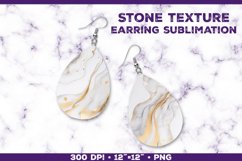 Stone Texture Sublimation Teardrop Earrings: Unique Jewelry Product Image 1
