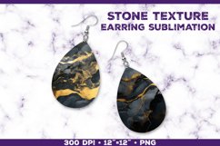 Stone Texture Sublimation Teardrop Earrings: Unique Jewelry Product Image 1