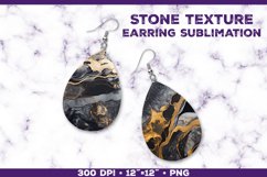 Stone Texture Sublimation Teardrop Earrings: Unique Jewelry Product Image 1
