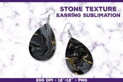 Stone Texture Sublimation Teardrop Earrings: Unique Jewelry Product Image 1