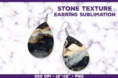 Stone Texture Sublimation Teardrop Earrings: Unique Jewelry Product Image 1