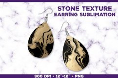 Stone Texture Sublimation Teardrop Earrings: Unique Jewelry Product Image 1