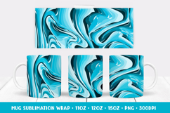 Marble Texture Mug Sublimation Design. Blue Mug Wrap 01 Product Image 1