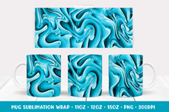 Marble Texture Mug Sublimation Design. Blue Mug Wrap 03 Product Image 1