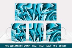 Marble Texture Mug Sublimation Design. Blue Mug Wrap 04 Product Image 1