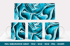 Marble Texture Mug Sublimation Design. Blue Mug Wrap 08 Product Image 1